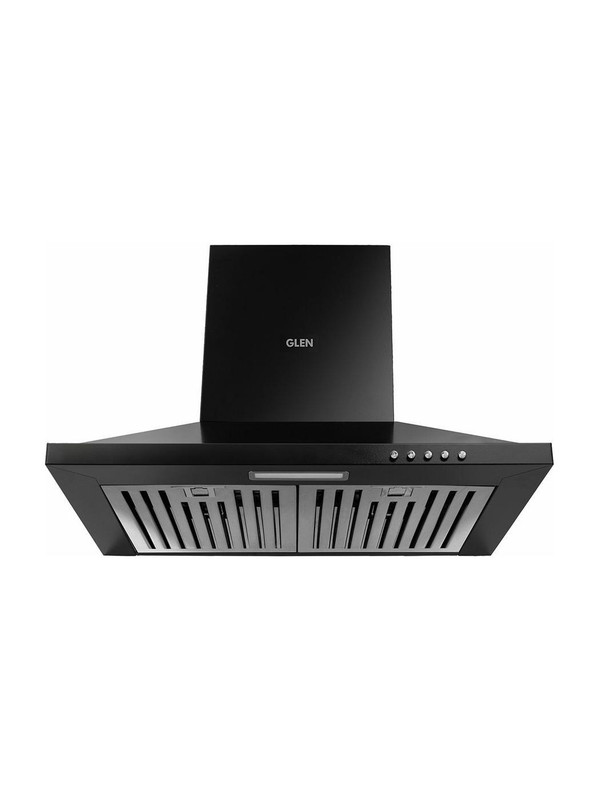 Glen Chimney Mia BLK 60 1100M3 BF LTW 1100 m3/h 60 cm Pyramid 60 cm| Baffle Filter | Low Noise Chimney(Wall Mounted, Black)