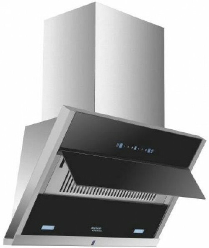 Hindware MAPLE 60CM 1350 CMH WITH MOTION SENSOR AND TOUCH CONTROL Auto Clean Wall Mounted Chimney (BLACK, STAINLESS STEEL 1350 CMH)