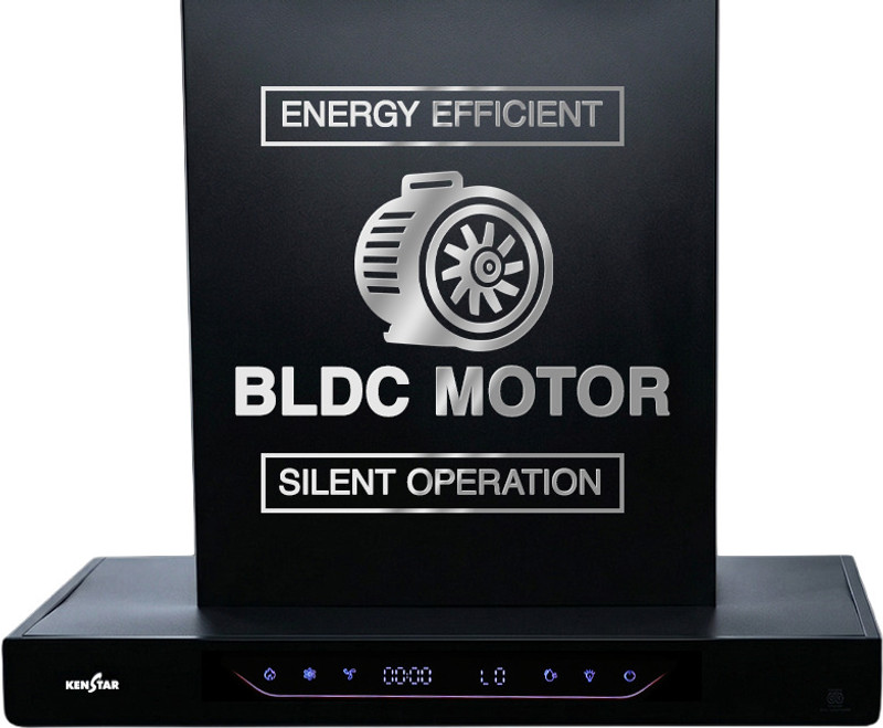 Kenstar AeroGlide BLDC T SHAPE 60CM 1500 CMH 60 cm Filterless Auto-clean Chimney With BLDC Motor 10 Speed Touch & Gesture Control Powerful Suction Low Noise Auto Clean Chimney(Wall Mounted, Black)