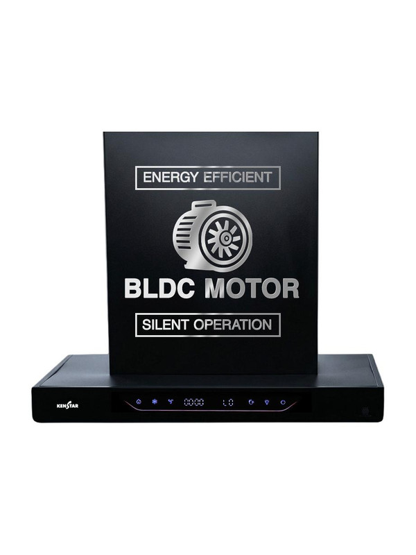 Kenstar AeroGlide BLDC T SHAPE 60CM 1500 CMH 60 cm Filterless Auto-clean Chimney With BLDC Motor 10 Speed Touch & Gesture Control Powerful Suction Low Noise Auto Clean Chimney(Wall Mounted, Black)