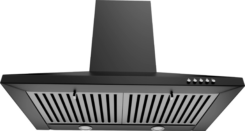 Lifelong LLLACP01 Double Baffle Filter 60 cm Push Button Control Pyramid Wall Mounted Black 1000 CMH Chimney