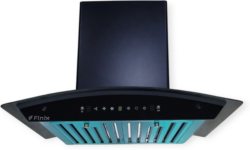 finix Melody 60 Auto-Clean Wall-Mounted Kitchen Chimney Auto Clean Wall Mounted Matte Black 1250 CMH Chimney