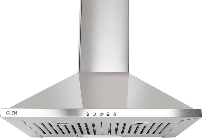 Glen Pyramid Kitchen Chimney 6050 Junior DX Stainless Steel Baffle Filters 60 cm 1000 m3/h Wall Mounted silver 1000 CMH Chimney