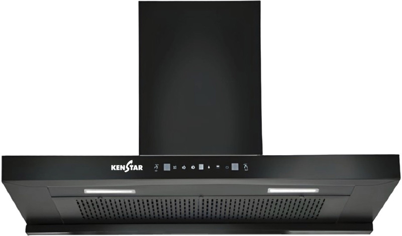 Hindware Smart Appliances Tayla BLDC 90 Auto Clean | T-Shape | Filterless | Touch Control | Motion Sensor | Energy Efficient LED Light | Powerful Suction | Wall Mounted Black 1500 CMH Chimney