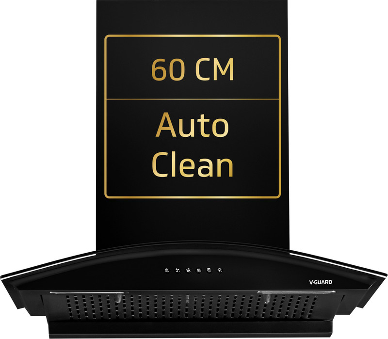 V-Guard C10 Auto Clean 60cm | Push Button Control | Powerful Suction Wall Mounted Black 1000 CMH Chimney
