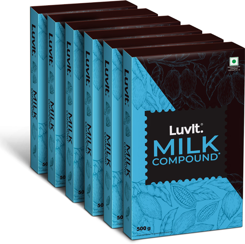 LuvIt Cocoa Crush - Milk Compound Bars | Perfect for Baking,Frosting, Chocolate Making Bars(6 x 500 g)