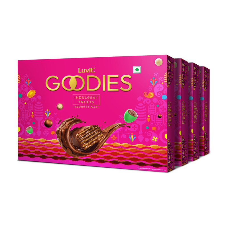 LuvIt Goodies Chocolates Treat Gift Pack | For Birthday, Rakhi, Diwali Occasions | Truffles Gift Pack(4 x 164.6 g)