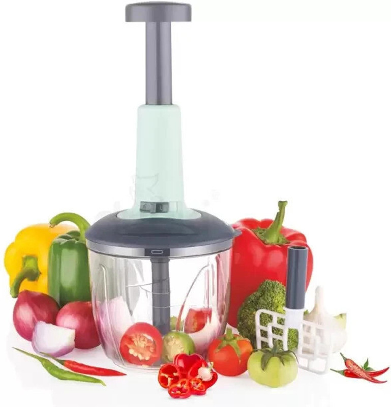 PW PENCILWALA 1100ml hand push vegatable and fruit choppar with 6 blades for kitchen Vegetable & Fruit Chopper(choppar)