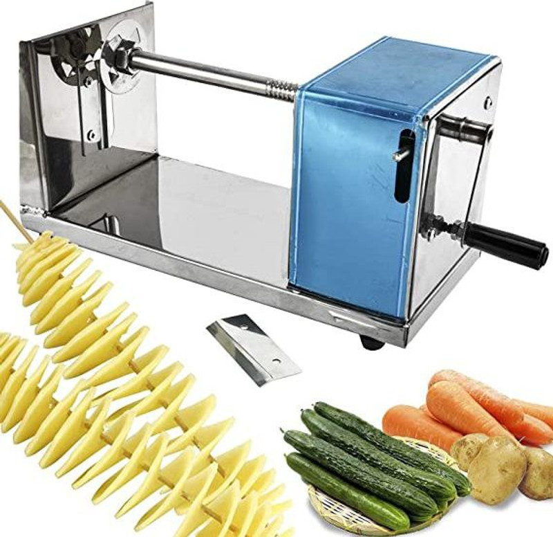 SMBT Potato Slicer Stainless Steel Curly Spiral French Fry Tornado Twister Potato Grater & Slicer(1)