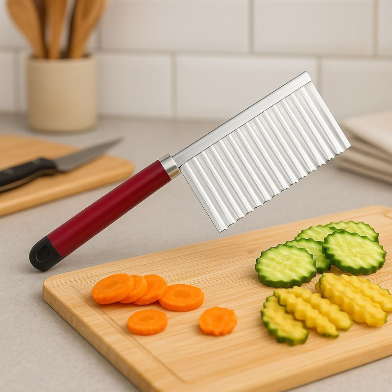 FOROLY Zig Zag Crinkle Cutter Knife, Potato Chips & Vegetable Slicer Vegetable & Fruit Slicer(1 Potato Knife)