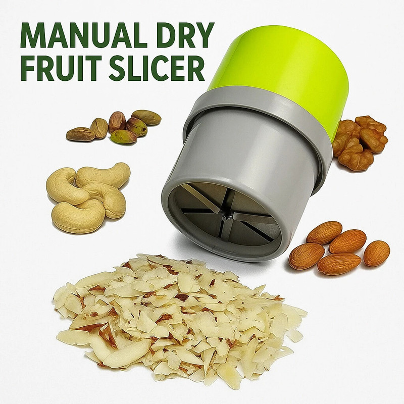 Fitmeasy by Dry Fruit Slicer | Dry Fruit Cutter | Grinder | Chopper | Dry Fruit Grater Dry Fruit Slicer Cutter Grinder Nuts Chopper Badam kaaju Walnut Pista Machine Grater & Slicer(1 slicer full. with Dry fruit 2 seter.)