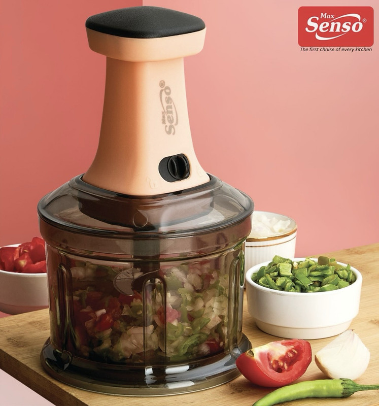 Max Senso Unbreakable Push Chopper Vegetable Chopper with Sharp Steel Blades Onion Chopper Vegetable & Fruit Chopper(1 Chopper)