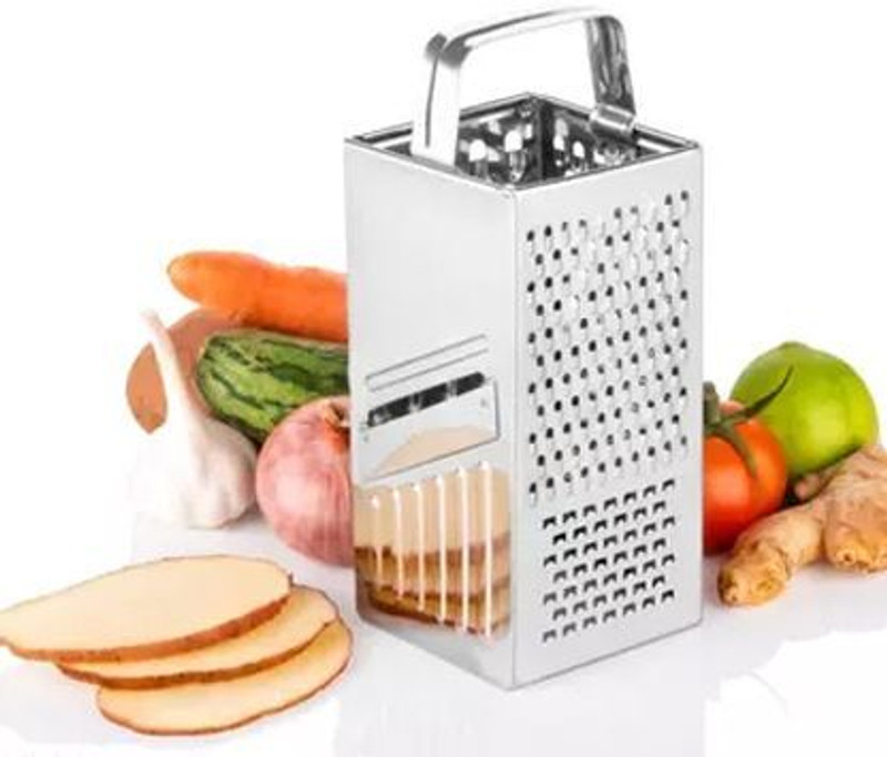 Saule by Rapidghar.com 7 in 1 Box Vegetable Grater Cheese Potato Coconut Grater Ginger Grater Vegetable & Fruit Grater & Slicer(Pck of 1 7 in 1 steel slicer and greater)