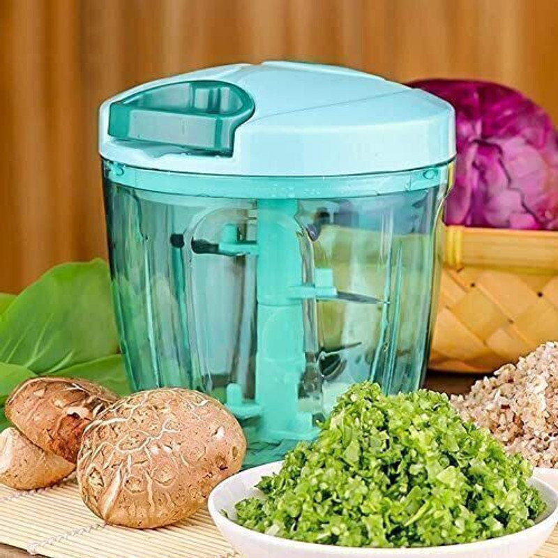 SKYZONE Vegetable Round Quick Handy Dori Chopper 1000 ml with 6 Stainless Steel Blade Vegetable & Fruit Chopper(Pack Of 1 Chopper)