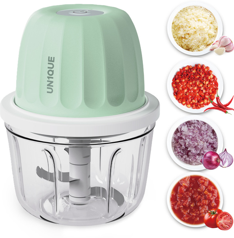 UN1QUE Mini Electric Chopper|One-Touch Operation| 304 Stainless Steel Blade| Food-Grade Electric Vegetable & Fruit Chopper(1 Chopper, 1 Charging Cable)