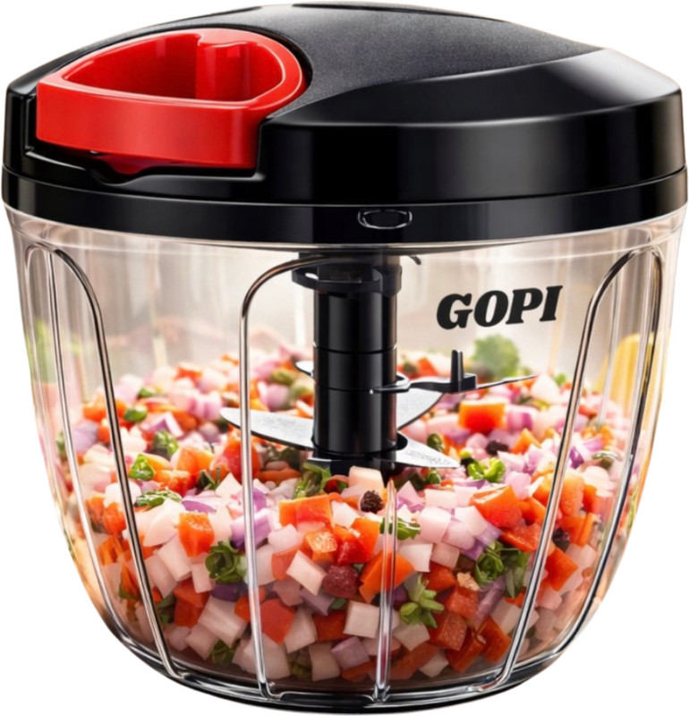 gopi BADE MIYA 6 Blade Kitchen Chopper – 1000 ML Onion & Veg Cutter Vegetable & Fruit Chopper(1 Chopper)