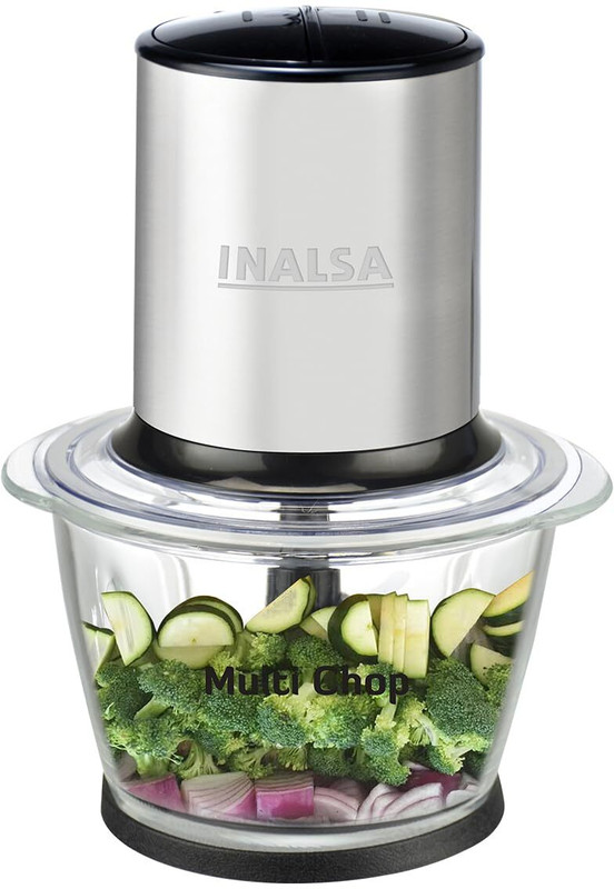 Inalsa Multi Chop Electric Vegetable & Fruit Chopper(Main Unit|Processing Bowl|Detachable Double Layer SS Blade|Warranty Card.)