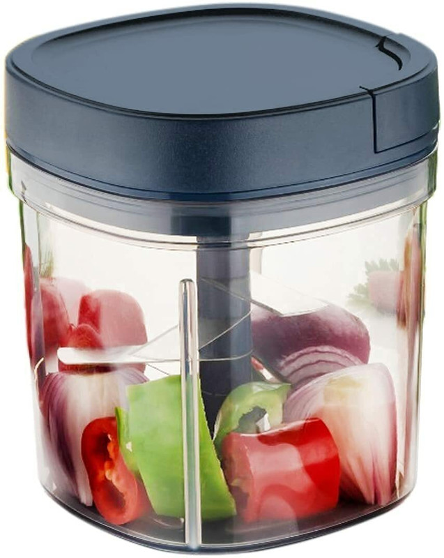 GaxQuly Black Dori Pull Hand Master Chopper Manual Quick Onion Chopper for Kitchen 900ml 200 W Juicer(Multipurpose Vegetable Fruit Handy Chopper Machine with stainless steel blade | 1 Jar | Black)