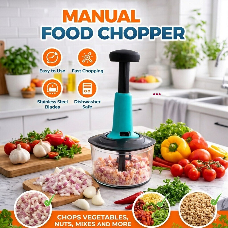 Armony Hand Push 4 Stainless Steel Blade Vegetable & Fruit Chopper Model 706 Vegetable & Fruit Chopper(1 chopper)