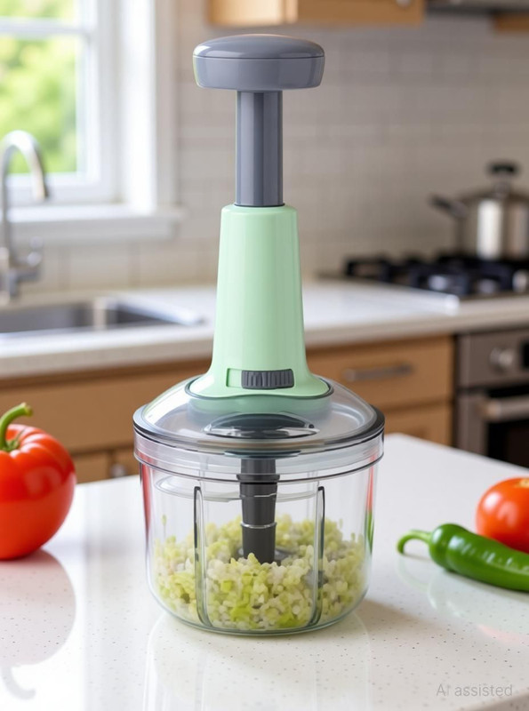 Ecodex Push Chopper Quick Chopper Chop & Churn Vegetables & Dry Fruits Vegetable & Fruit Grater & Slicer(1 slicer full. with Dry fruit 2 seter.)