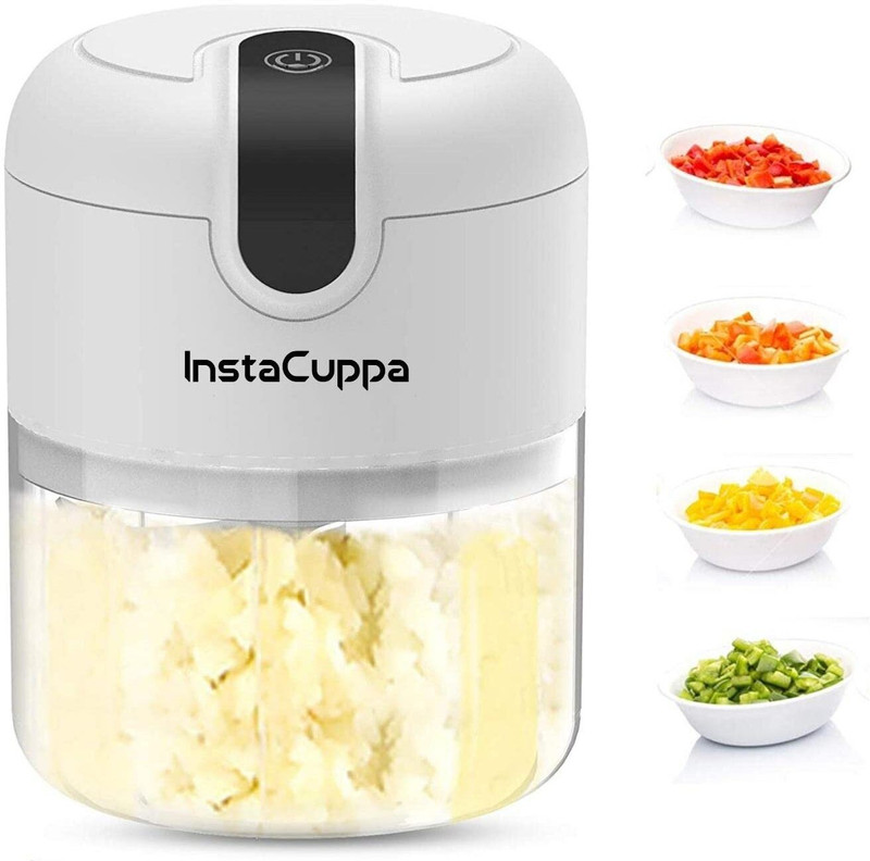 InstaCuppa Rechargeable Electric Chopper | USB-C Stainless Steel Blades | 1800 mAh...