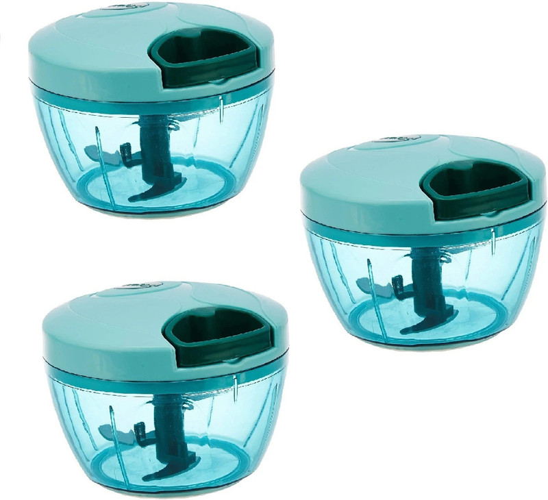 Zemlite Quick Chopper Multipurpose Manual Vegetable, Dry Fruit and Onion Handy quick Chopper Machine for Kitchen with 3 Stainless Steel Blade Vegetable Chopper(1)