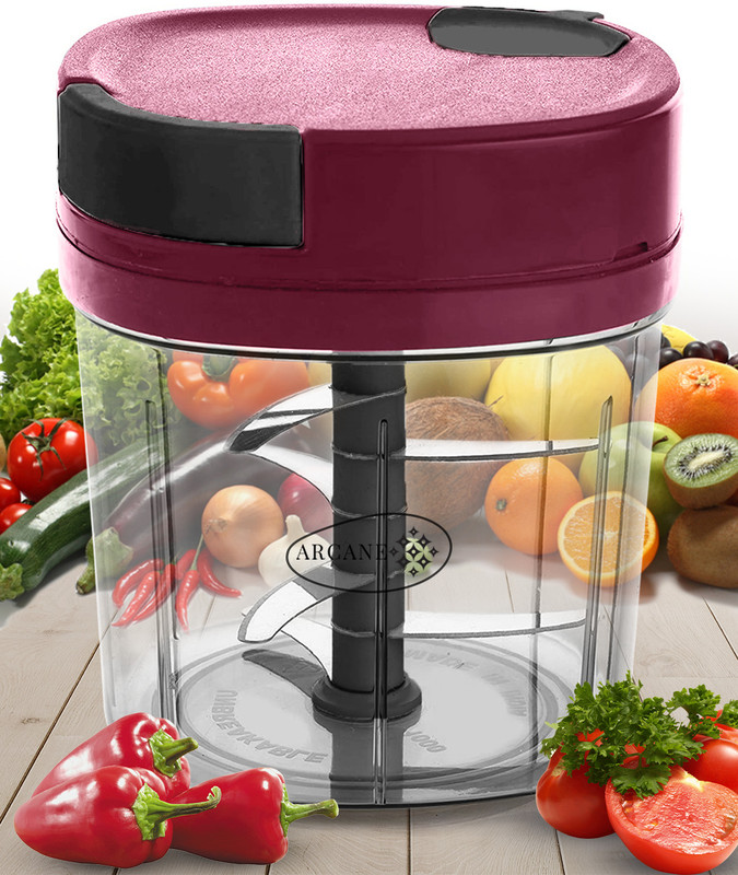 Arcane Big Size Maroon Color Dori Handy Manual Onion Square Chopper for Kitchen Vegetable & Fruit Chopper 