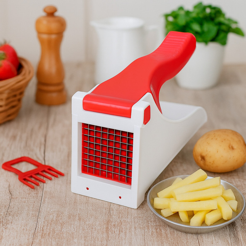 hitu French Fries Chips Maker Machine Potato Cutter Vegetable & Fruit Chopper(1 Chopper, 1 Grille Cleaner)