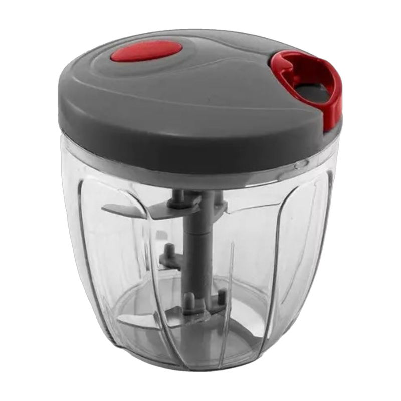 DDecora Heavy Duty 1000ml Unbreakable & Cutter Vegetable & Fruit Chopper(1 Chopper Container, 1 Lid with Pull Mechanism, 1 6-Blade Assembly)