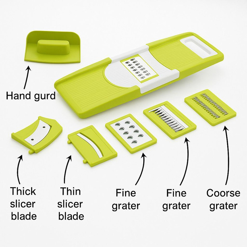 BRICS by BRICS SLICER_001 Vegetable & Fruit Grater & Slicer(6 DIFFERENT SLIED AND 1 BODY)