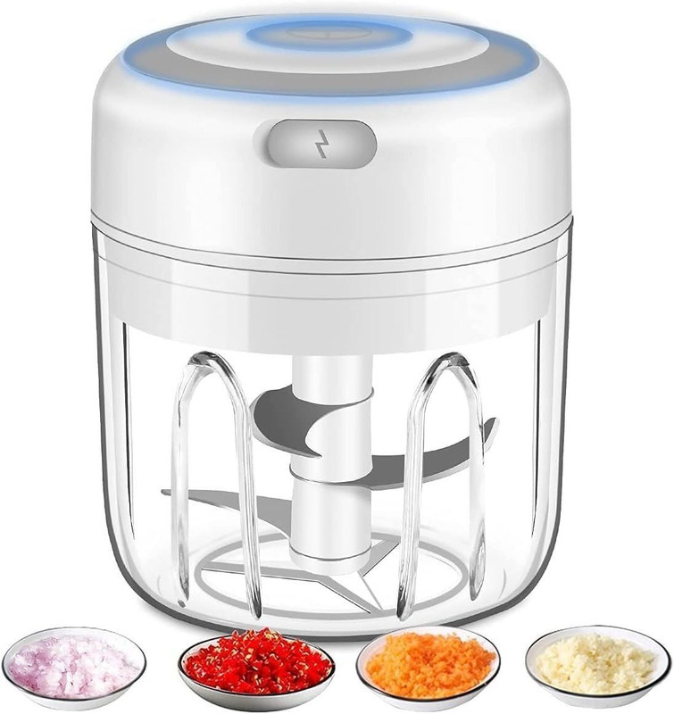 SHOPPOFOBIX Rechargeable Mini Electric Vegetable Chopper , Fine Chopping Blades Electric Vegetable Chopper(1 Chopper , 1 Charging Cord)