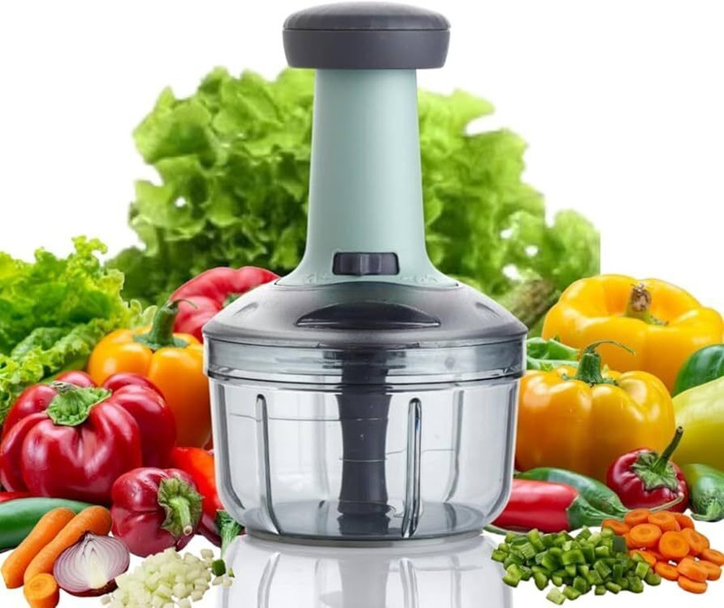 Mira Enterprise Electric Vegetable Chopper(1 Bowl with LID, 1 cutter 4X Blade, 1 Handle)