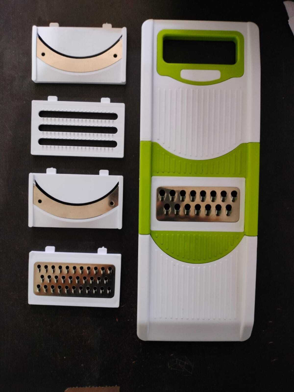 Vilsa by famous SLICER AND GRATER Vegetable & Fruit Slicer(1 BASE BODY, 6 DIFERANT TYPE OF BLAD)