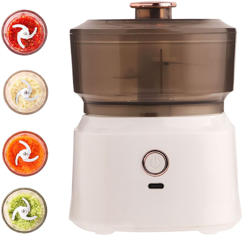 InstaCuppa 350 mL Rechargeable Electric Chopper - Stainless Steel Blades, Electric Vegetable...