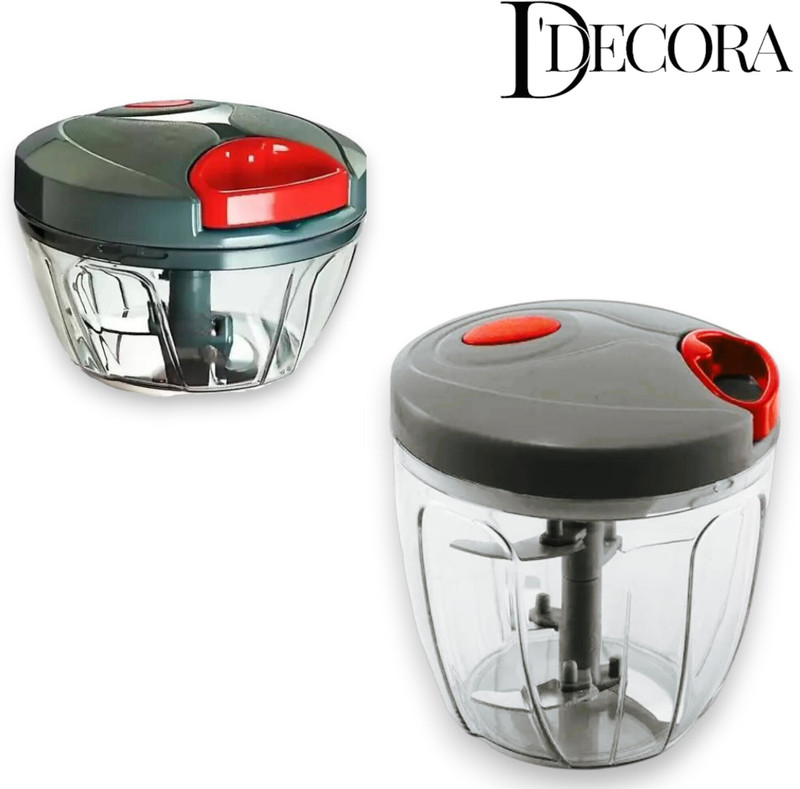 DDecora 450 ML +1000 ML Chopper combo with stainless steel Powerful Blade (GREY) Vegetable & Fruit Chopper(2)