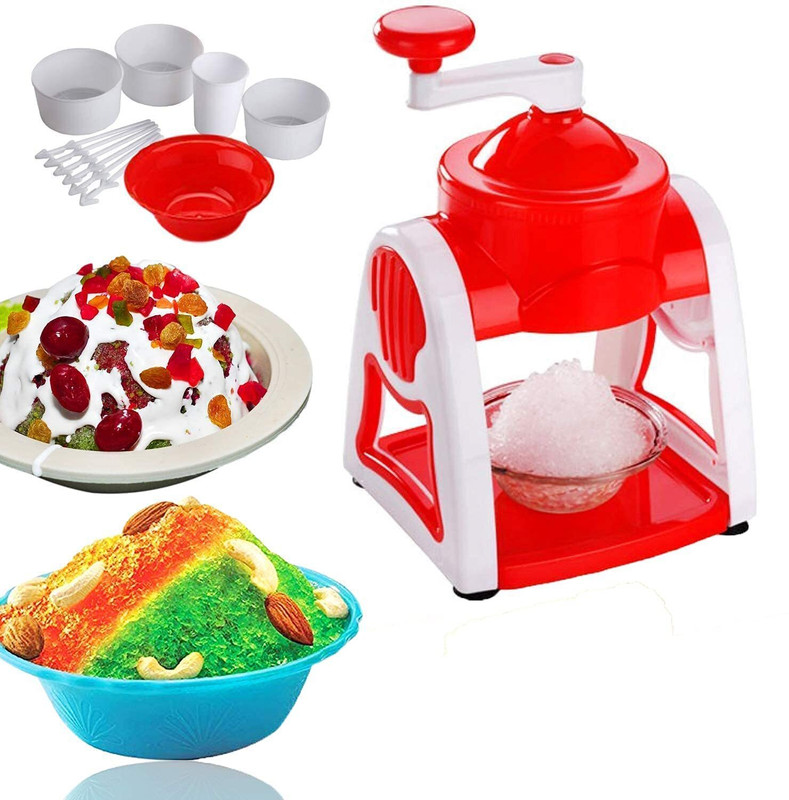 Swashtkon Handheld Ice Gola Maker Machine with Plastic Bowl Cup Glass and Stick | Chopper(1Set of chopper)