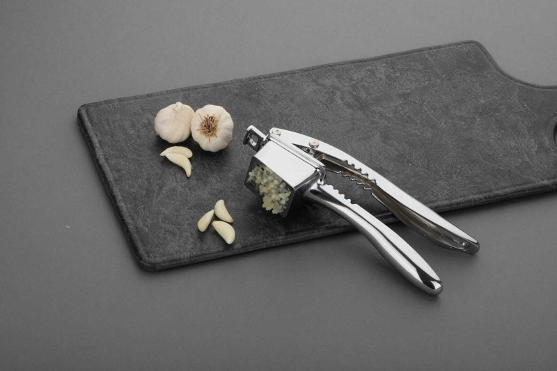 PALOMINO All-in-One Garlic Crusher, Mincer & Chopper | Stainless Steel Finish Garlic Press(Silver)
