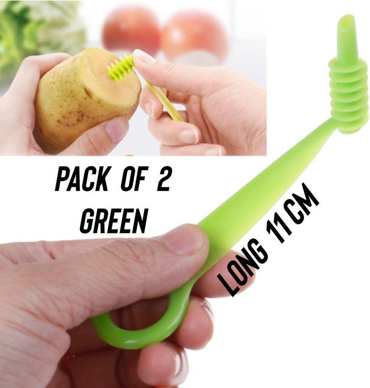 TUPPERWARE vegetables Spiral Knife Carving Tool, Green 11cm Long (Pack of 2) Vegetable & Fruit Slicer(Pack of 2)