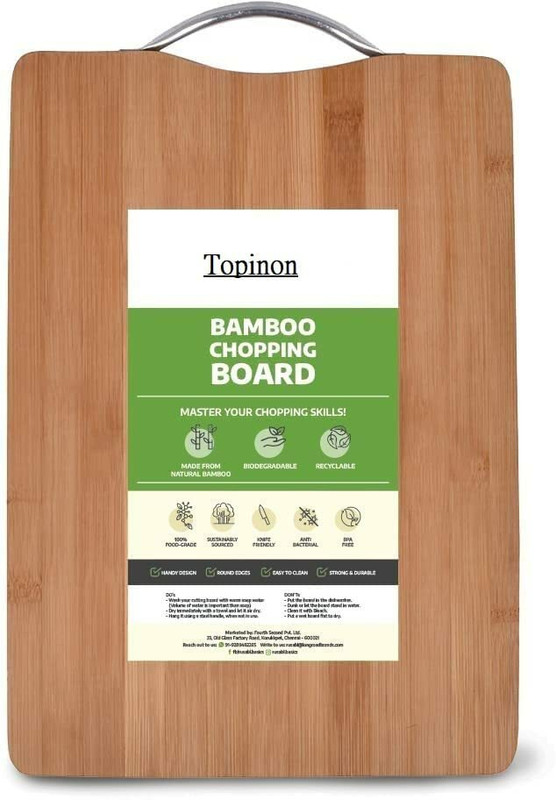 ON GATE Large Natural Bamboo Wood Chopping Cutting Board for Kitchen Vegetables, Fruits Vegetable Chopper(1)