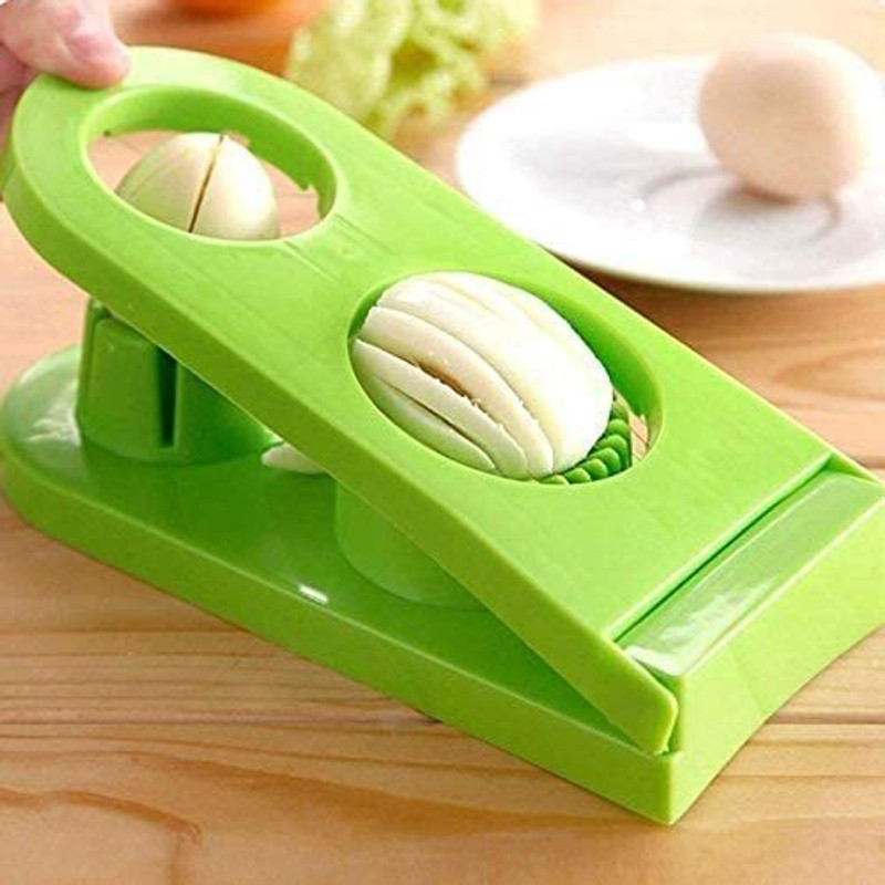 craftyvibes 2-in-1 Multipurpose Egg Slicer Cutter Plastic Egg Separator Set(Green, Pack of 1)