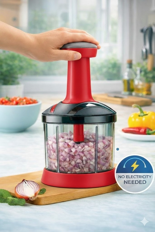 Youone ManualHand Push Chopper for Onion Veggies & Herbs Easy Clean Kitchen Food Cutter Vegetable & Fruit Chopper(1 PUSH CHOPPER)