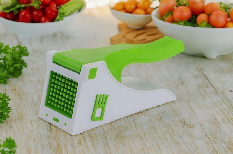 hritvi 1100ML Manual Push Chopper, 5 Stainless Steel Blades, Large Capacity Handy Vegetable & Fruit Slicer(1 CHOPPER)