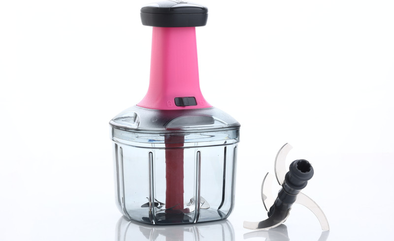 VEKSOR by VEKSOR EffortlessSlice 900ml Push Chopper: Dual-Blade Vegetable & Fruit Chopper(1 Chopper with blade, Extra 1 Blade for Push Blander)