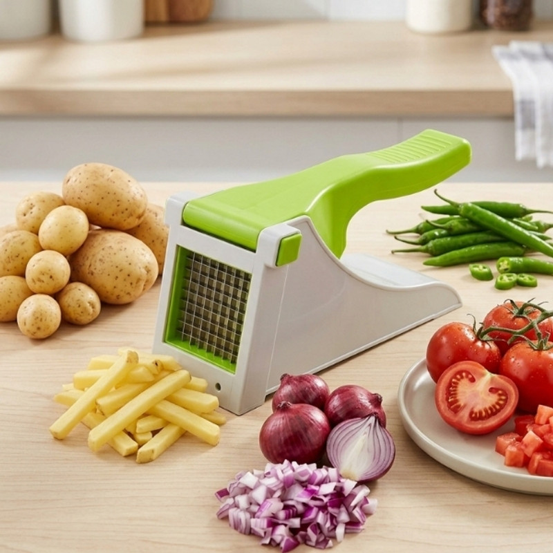HASHFLOW French Fries Quick Cutter Plastic Machine Steel Blades Potato Chopper(1 Chopper)