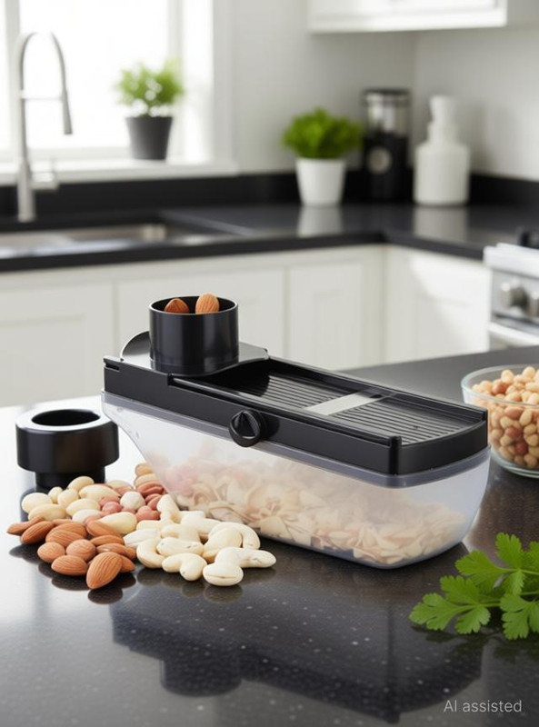 pelton Fruit and Vegetable Compact Dry Plastic Cutter Slicer with Holder and Container Vegetable & Fruit Slicer(1 chopper)