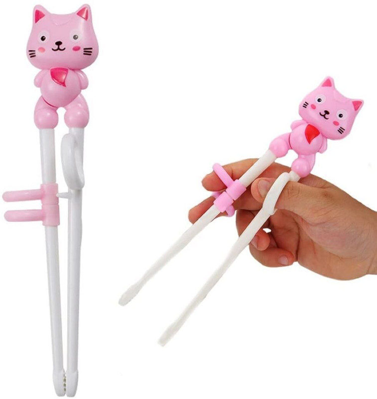 koccido Eating Plastic, Rubber Chinese Chopstick(Pink, White Pack of 1)