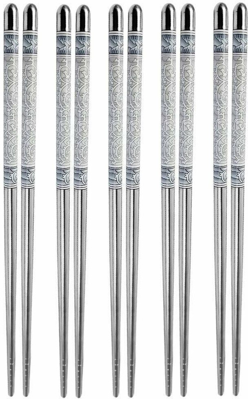 Bekner Eating, Decorative, Training Stainless Steel Japanese, Korean Chopstick(Multicolor Pack of 4)