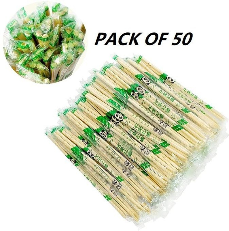 Iktu Eating, Cooking, Training Bamboo Chinese Chopstick(Brown Pack of 50)
