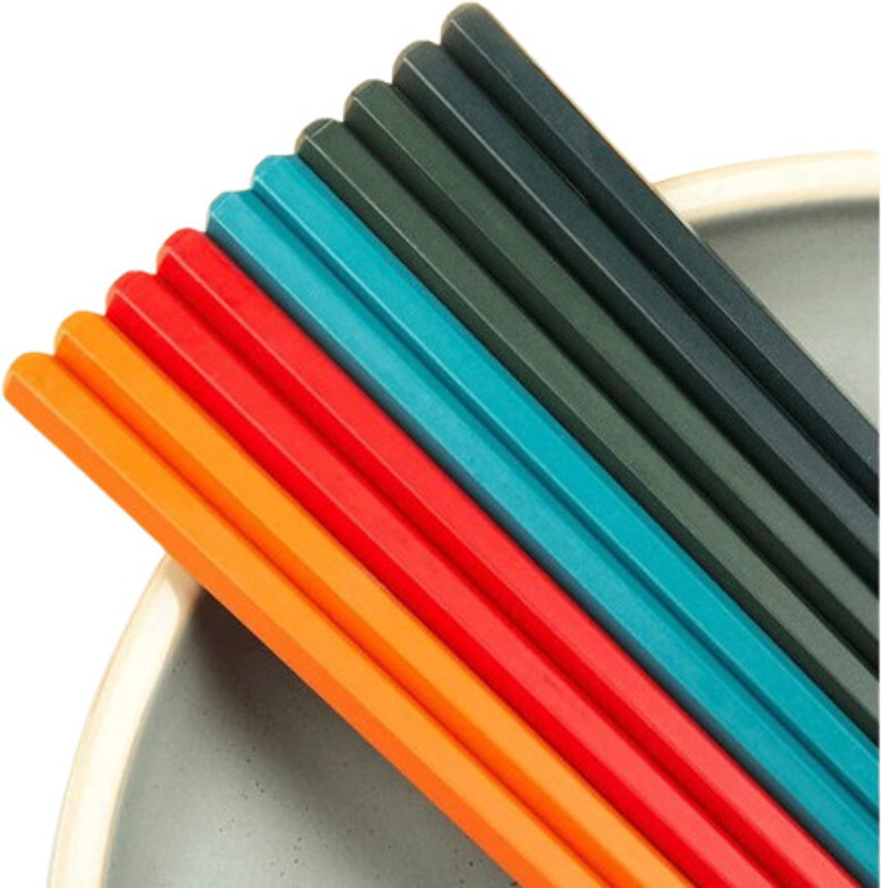 RABBONIX Eating Plastic Japanese Chopstick(Multicolor Pack of 10)