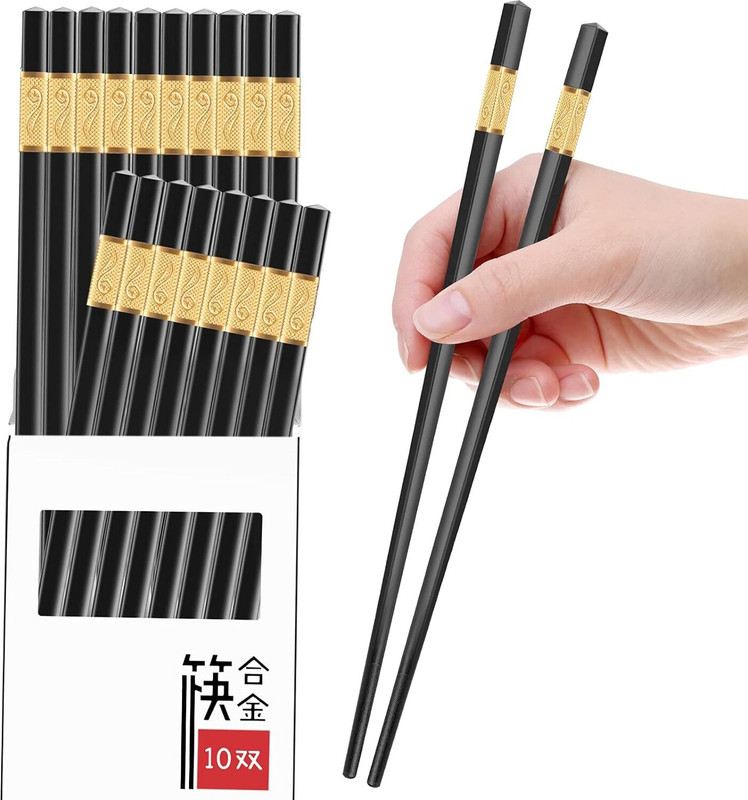 Lishonn Eating Plastic Chinese Chopstick(Multicolor Pack of 10)